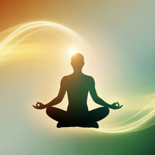 Man in deep meditation and higher states of consciousness