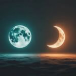 An image of the full moon and the crescent moon, to symbolize everything and something